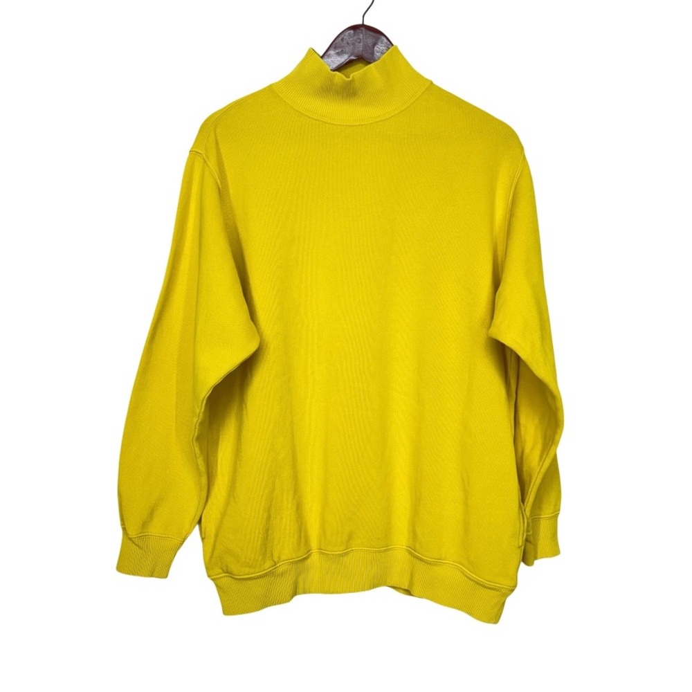 Aerie Oversized Solid Yellow Mockneck Sweatshirt With Pockets New Nwot